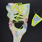 Designer Holographic Rainbow One-Piece Lingerie Outfit