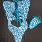 Baby Blue Designer One-Piece VELVET Lingerie Outfit