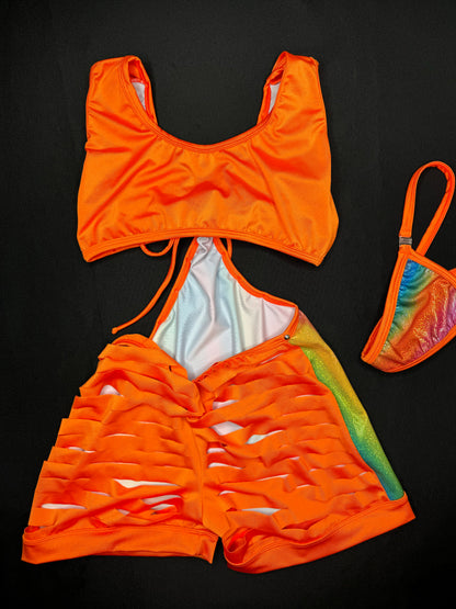 Holographic Rainbow/Orange Spandex