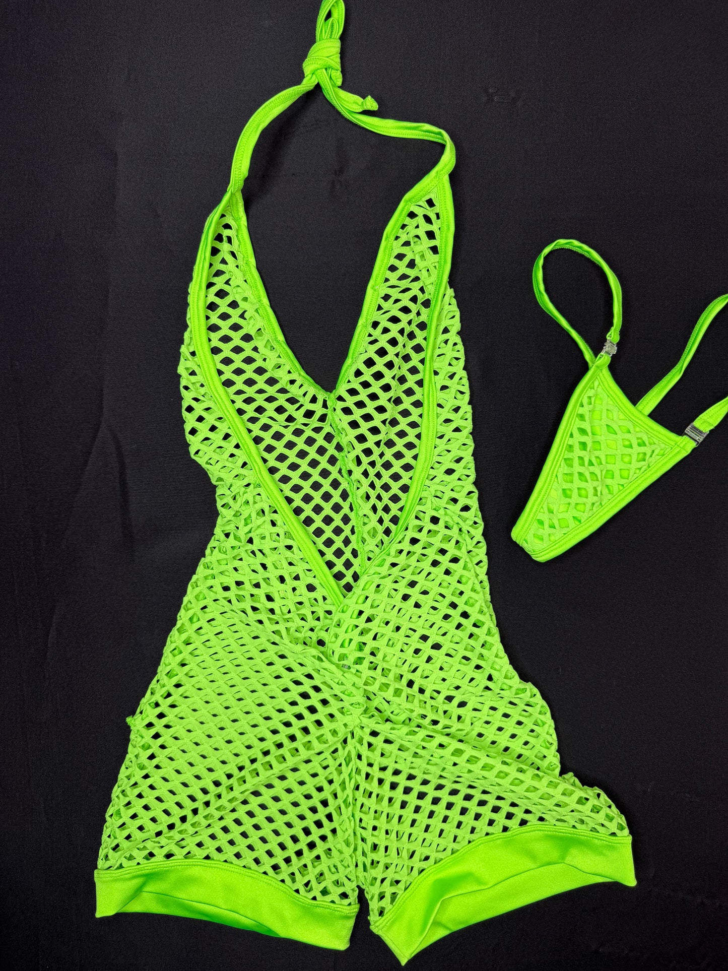 Fishnet One-Piece Lingerie Outfit
