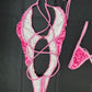 Hot Pink VELVET One-Piece Lingerie Outfit