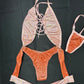Shimmery Pink and Orange Holographic One-Piece Lingerie Outfit