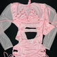 Baby Pink Mesh/Spandex One-Piece Lingerie Outfit