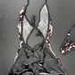 White Mesh Red Glitter One-Piece Lingerie
