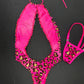Hot Pink Animal Print One-Piece Lingerie Outfit