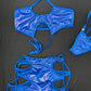 Mystic Blue/Royal Blue Fishnet Sports Bra/Shorts Two-Piece Lingerie Outfit