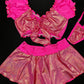 Mystic Hot Pink/Hot Pink Two-Piece Skirt Lingerie Outfit
