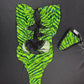 Green Designer Cheetah Print One-Piece Lingerie Outfit