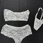 White Sequence Lace Tube Top/Shorts Two-Piece Lingerie Outfit