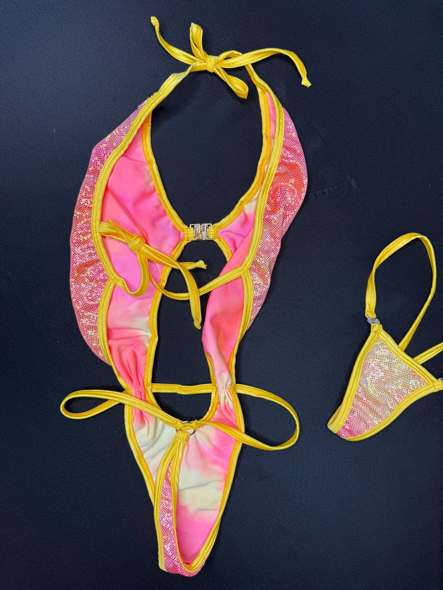 Tie Dye Shatter Glass Hologram One-Piece Lingerie Outfit