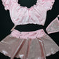 Mystic Pink/Baby Pink Two-Piece Skirt Lingerie Outfit