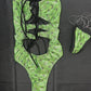 Lime Green Designer Spandex One-Piece Lingerie Outfit