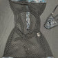 Metallic Black/Black Fishnet One-Piece Lingerie Outfit