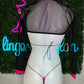 Holographic Hot Pink/Black Three-Piece Stripper Outfit