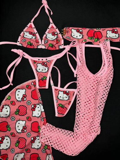 Pink/Baby Pink Kitty Chaps Leg Outfit