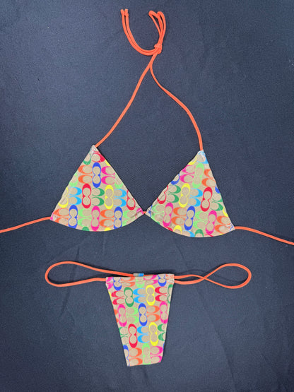 Designer Two-Piece Micro Bikini Lingerie Outfit