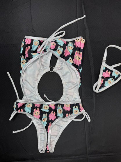 Designer Bunny One-Piece Lingerie Outfit