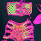 Ombré Fishnet Tube Top/Shorts Two-Piece Lingerie Outfit