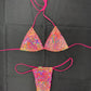 Rainbow Two-Piece Micro Bikini Lingerie Outfit