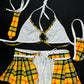 Yellow/White Plaid School Girl Skirt Lingerie Outfit