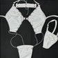 Black Latex Exotic Dance Wear One-Piece Lingerie Premium Outfit