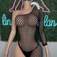 Black Fishnet Body Suit Lingerie Outfit