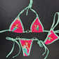 Ariel/Mint Spandex Two-Piece Bikini Lingerie Outfit