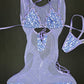 Lavender Designer Spandex/Mesh One-Piece Sleeveless Romper/Bikini Top Lingerie Outfit