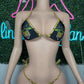Gold/Designer Tiger Spandex Two-Piece Lingerie Outfit