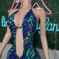 Trippy Print Spandex One-Piece Lingerie Outfit