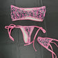 Hot Pink Designer VELVET/Spandex Tube Top/Side Tie Bikini Lingerie Outfit