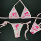 Mystic Pink/Baby Pink Two-Piece Side-Tie Bikini Lingerie Outfit