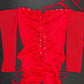 Red/Red Mesh/Spandex One-Piece Lingerie Outfit