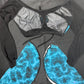 Blue Spandex/Black Mesh Long Sleeve Two-Piece Silicone String Bottoms Lingerie Outfit