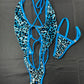Blue Cheetah Print One-Piece Stripper Outfit