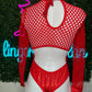 Red Fishnet/Spandex One-Piece Exotic Dancer Outfit