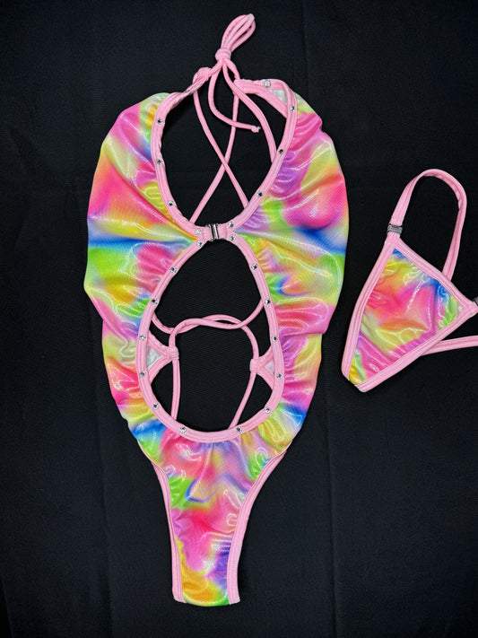 Mystic Rainbow One-Piece Lingerie Outfit