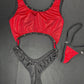 Red/Black Spandex One-Piece Lingerie Outfit