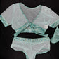 Metallic Mint Spandex/Mint Mesh Two-Piece Lingerie Outfit