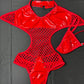 One-Piece Black Latex Dance Wear Lingerie Outfit Sensual