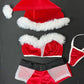 Red Velvet/White Mesh Tube Top/Shorts & Hat Christmas Lingerie Outfit