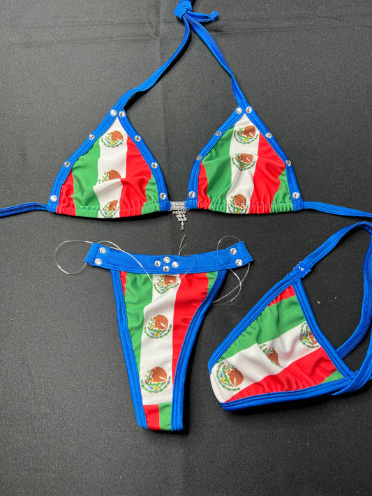 Mexico/Cinco de Mayo inspired Two-Piece Bikini Exotic Dancer Outfit