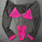 Holographic Hot Pink/Black Three-Piece Stripper Outfit