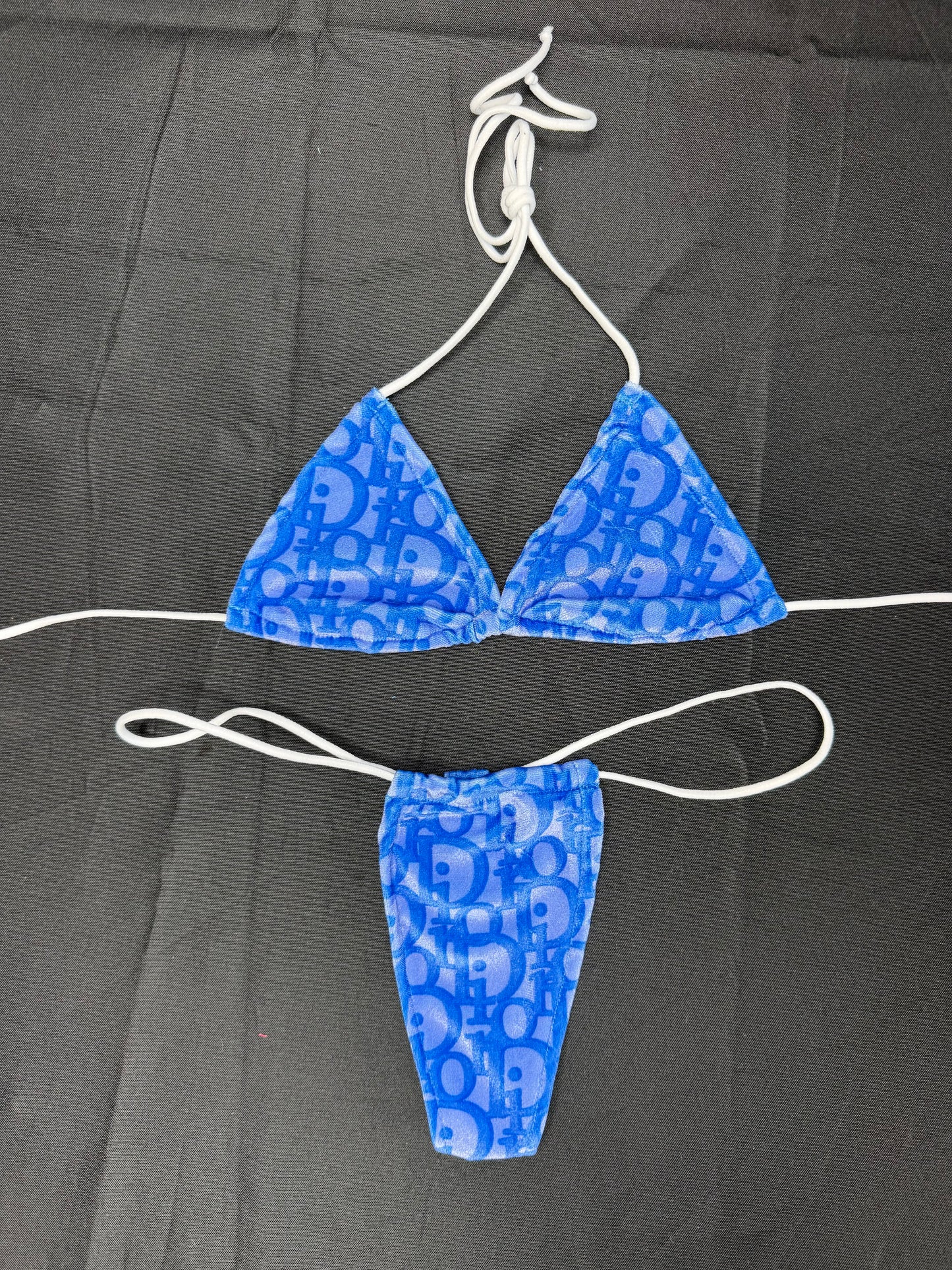 Designer Lavender VELVET Micro Bikini Lingerie Outfit