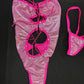 Hot Pink Micro Dot Spandex One-Piece Lingerie Outfit