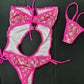 Metallic Pink/Hot Pink One-Piece Exotic Dancer Outfit