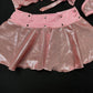 Mystic Pink/Baby Pink Two-Piece Skirt Lingerie Outfit