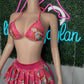 Ariel Print Spandex Bikini Top/Skirt Two-Piece Lingerie Outfit