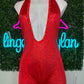 Metallic Red One-Piece Stripper Outfit