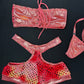 Metallic Red Ombré Two-Piece Tube Top/Shorts Lingerie Outfit